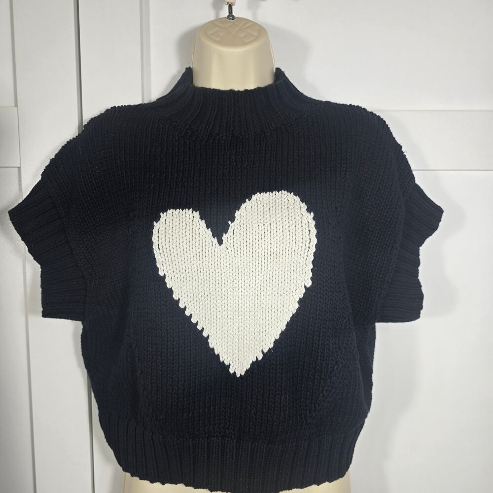Maeve x Anthropologie The Pippa Mock-Neck Heart Sweater. Size M Ret. $98 - Picture 4 of 10